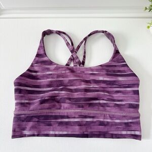 Lululemon Purple Striped Cross-Back Sports Bra 6